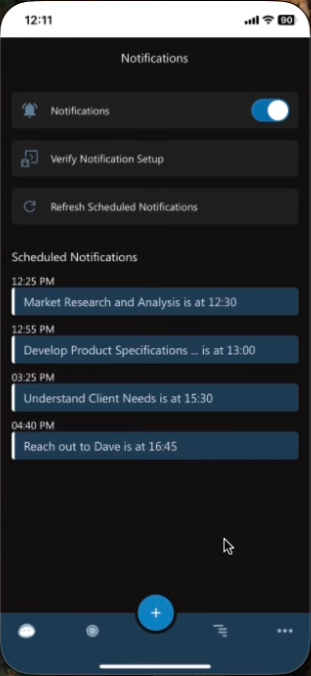 Notification Settings - Mobile App
